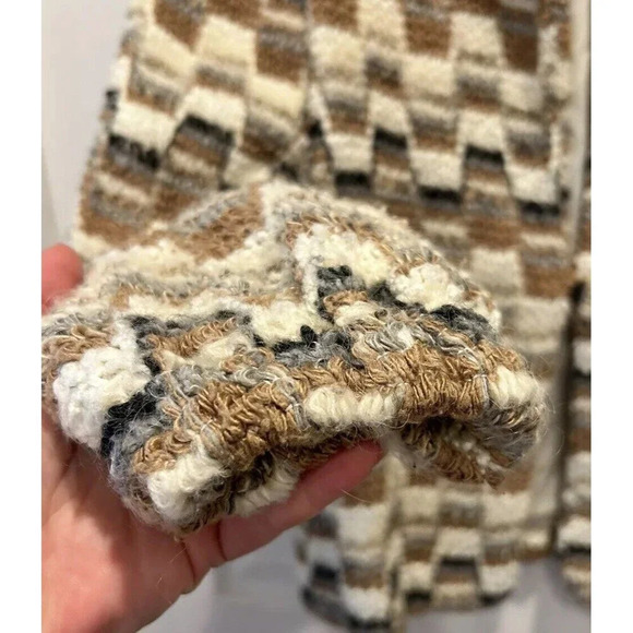 Donnkenny Jacket Women’s 12 Gray Beige Wool Blend Boucle Lined DK Gold - Picture 4 of 11